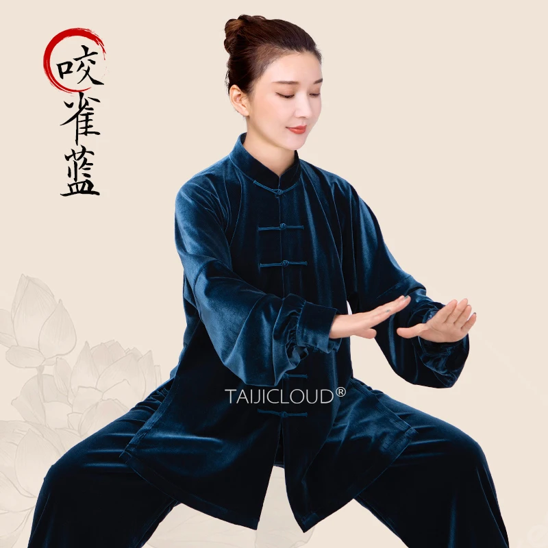 بدلة تاي تشي الجديدة لعام 2025 - زي كونغ فو المخملي المخملي للرجال والنساء، ملابس شتوية للفنون القتالية من بادوانجين