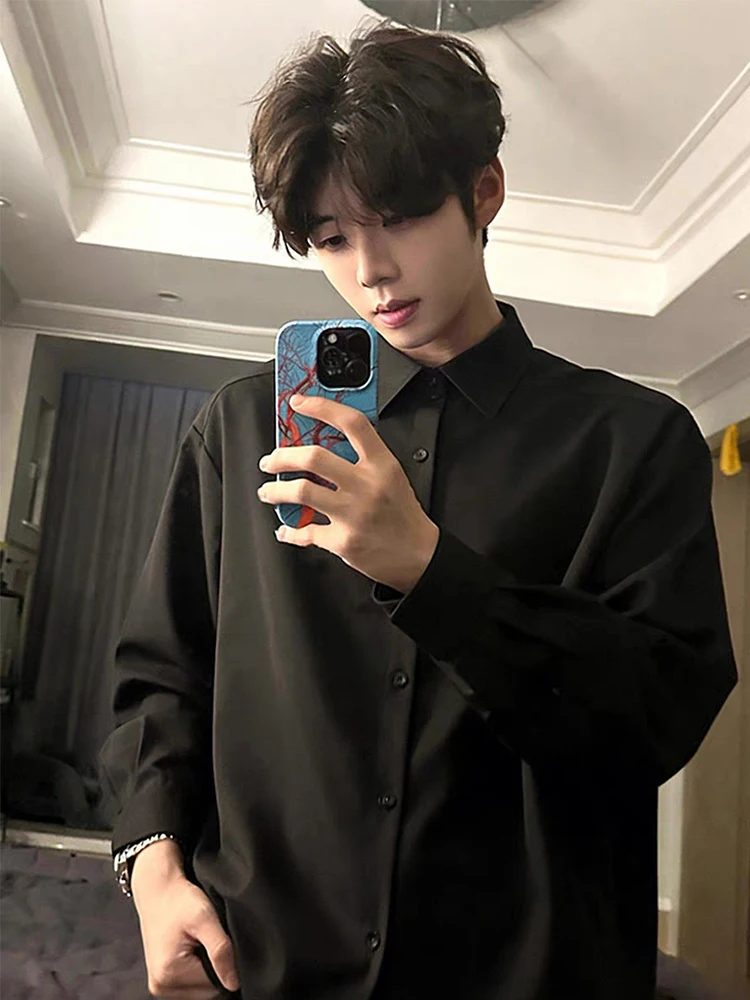 

Men's Fce Lined irt Bla American Sle Long Sve Busin Casual Inner Wear Winter Warm Outerwear Suit Top