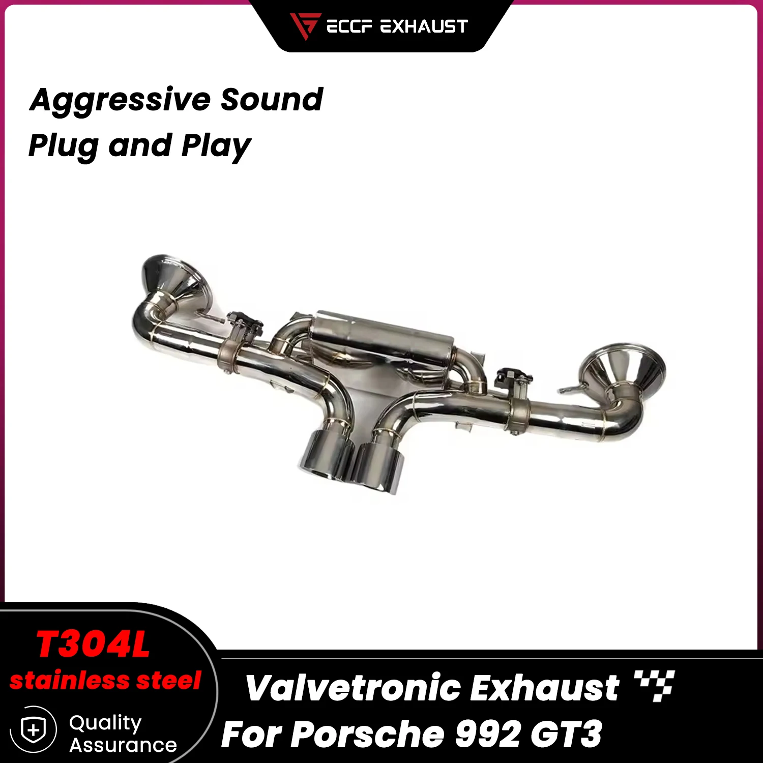 

Valvetronic Valve Stainless Steel Catback Exhaust for Porsche 992 GT3 Freely Adjustable Sound Easy Installation