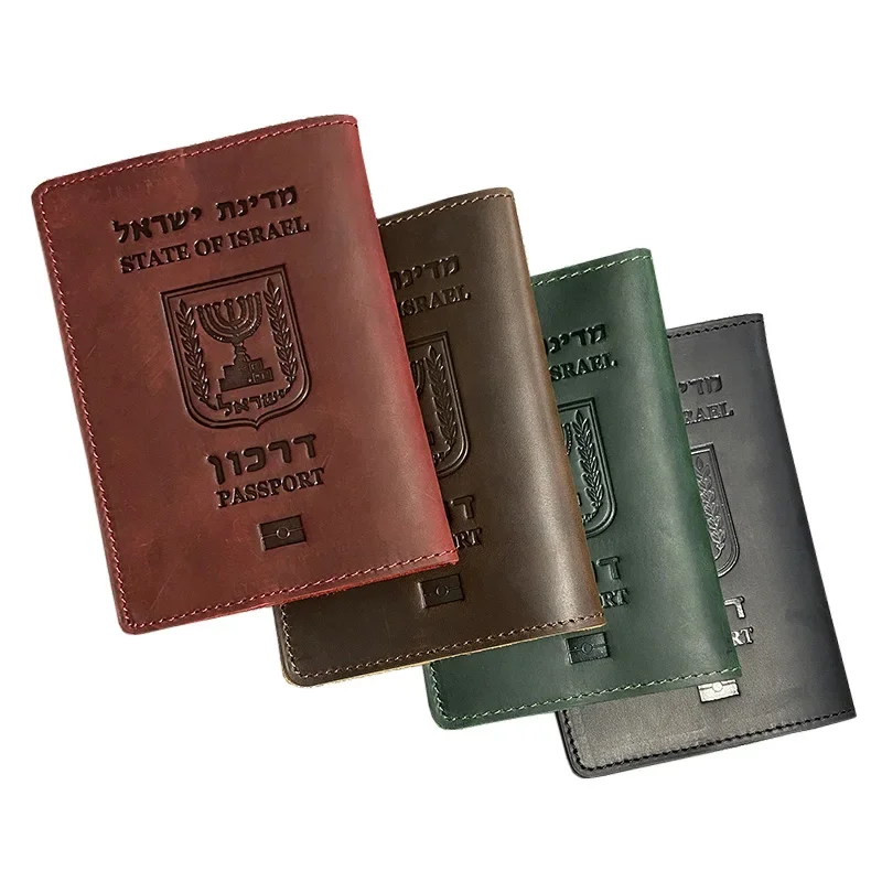 Genuine Leather Israeli Passport Covers for Israel Credit Card Holder Israel Passport Case Travel Wallet