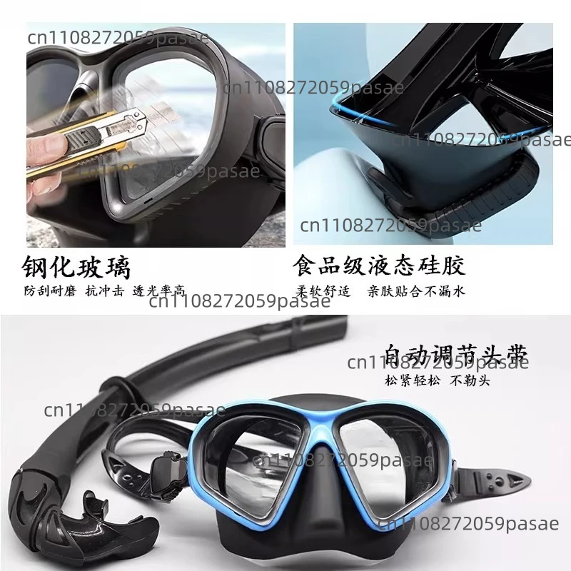 Low-Volume Freediving Mask Tempered Glass Snorkeling Mask Wet Suit with Support Frame