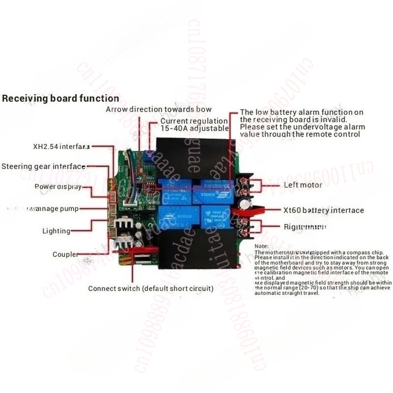 1-Set RX40G جهاز التحكم عن بعد مع شاشة عرض ملونة 1.54 بوصة 12 فولت/24 فولت 15A-40A استقبال نظام تحديد المواقع بنقرة واحدة العودة لقارب RC #6