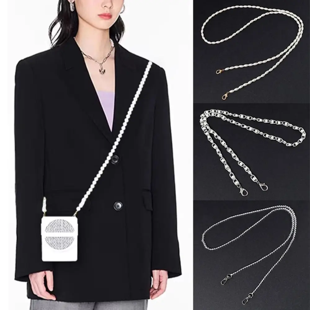 Fashion 110cm/120cm Purse Pearl Strap DIY Replacement Bag Lanyard Beaded Chain Shoulder Bag