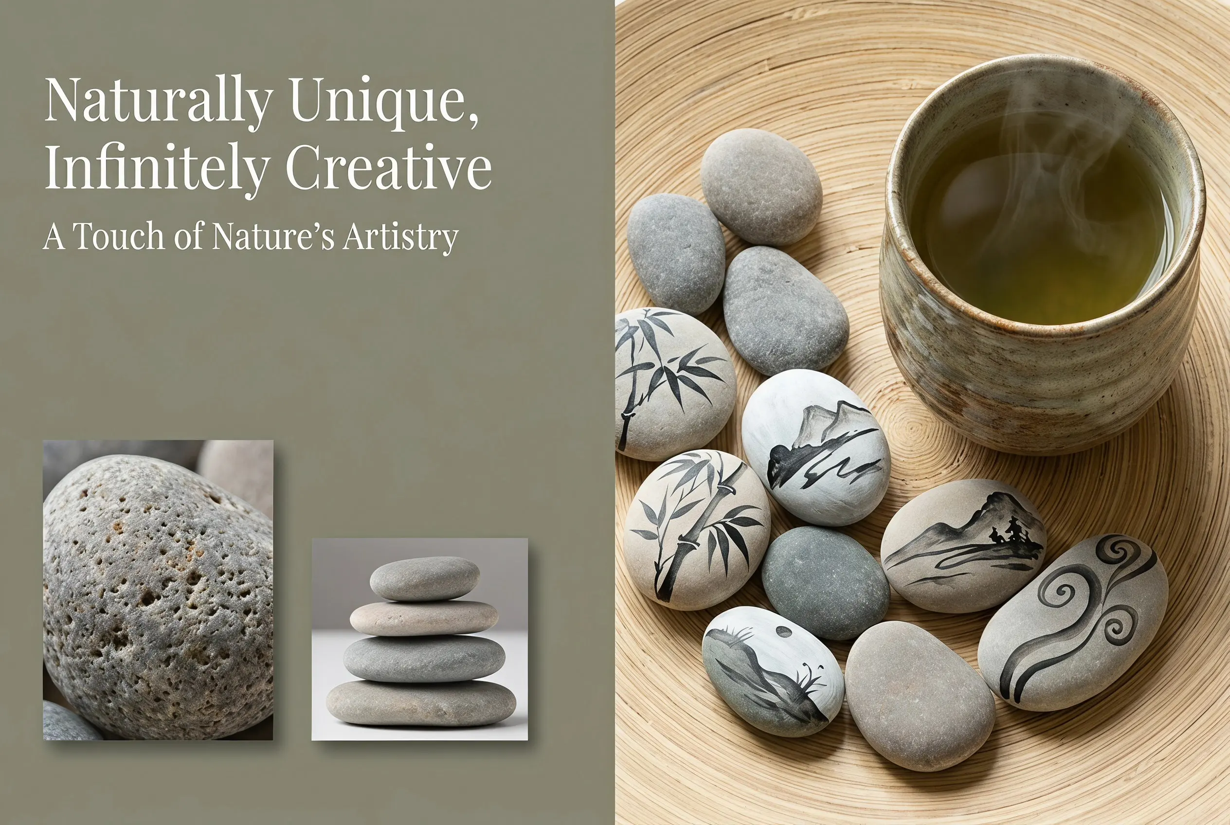24Pcs Natural Craft Rocks - 3-5Cm Flat Stones for Painting DIY Kindness Stones Garden Decor Home Art Kids Adult