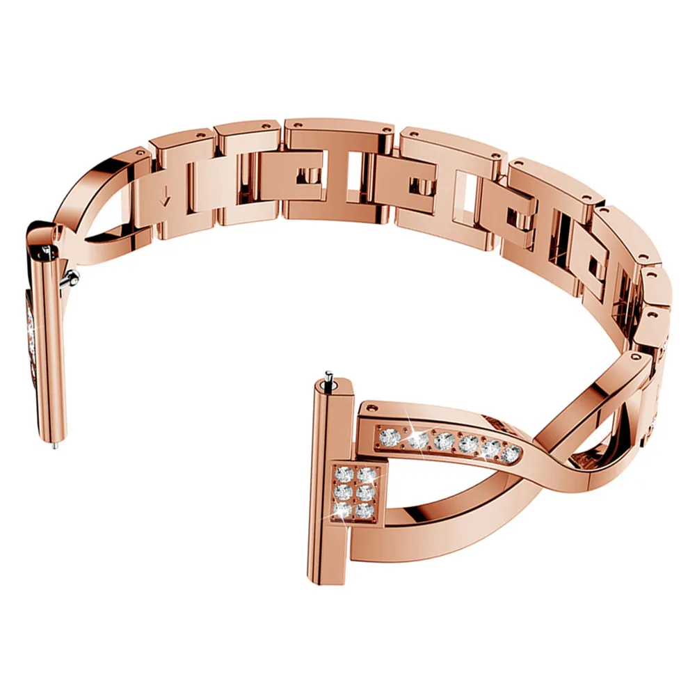 1Pcs X-Shaped Rhinestones Watch Strap Zinc Alloy Luxury Elegant Stylish Band for Smart Watch Dress Casual Sport Daily Wear