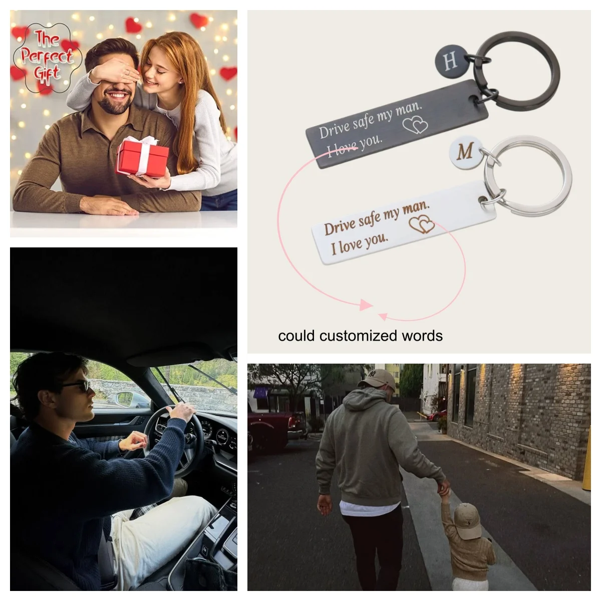 Chamical Personalized Keychain for Husband, Engraved 