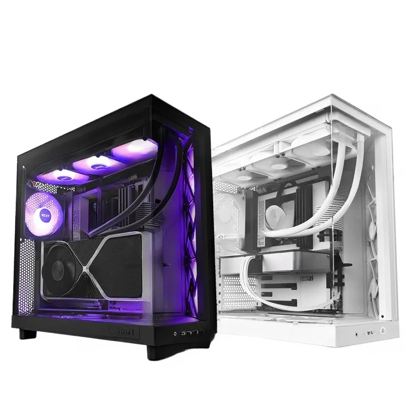 H6 Flow Sea View Room DIY Game Tower ATX Chassis Tempered Glass Side Transparent 360 Water Cooling