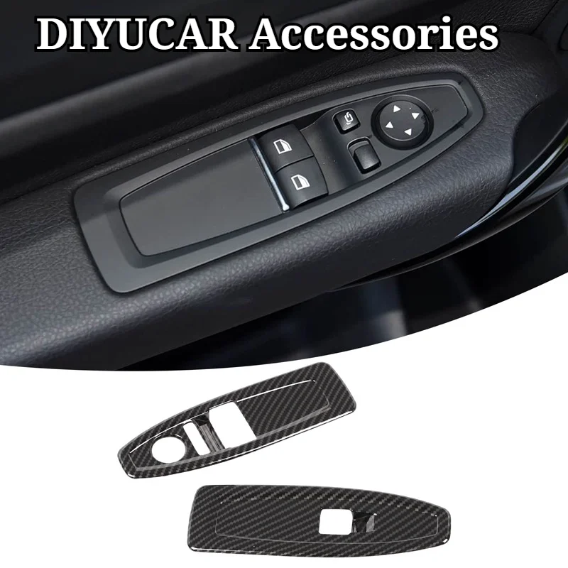 For BMW 1 2 Series F20 F21 F22 F45 F46 2014-2019 ABS Carbon Fiber Car Glass Lift Switch Panel Frame Cover Interior Accessories
