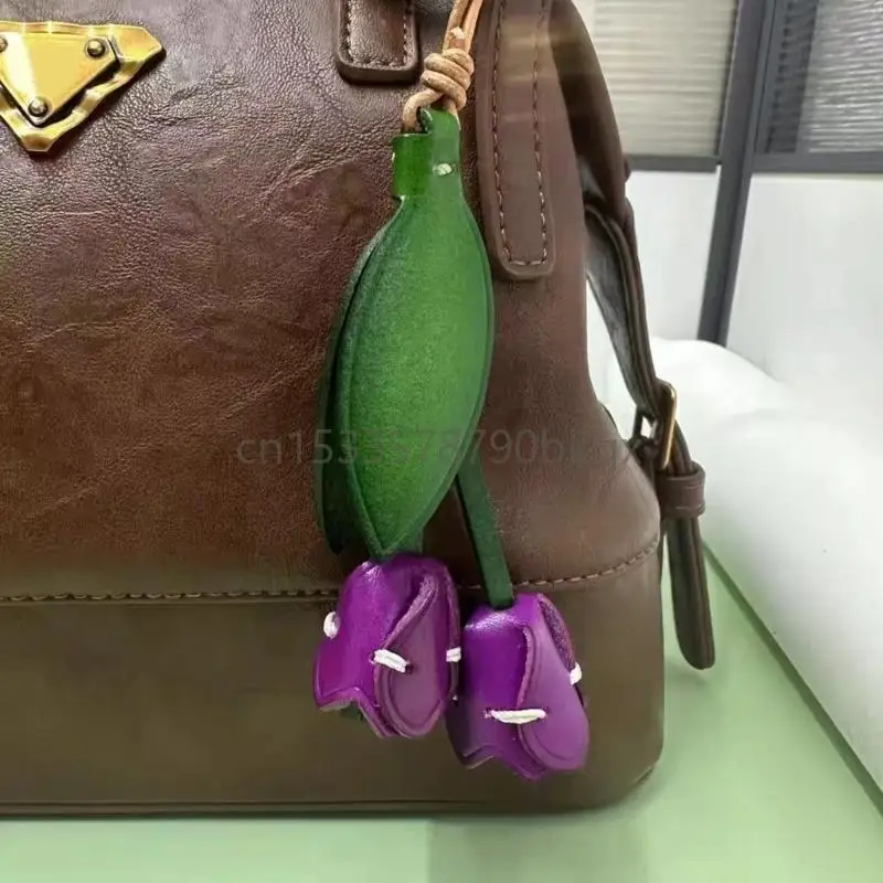 

Fashionable Leather Blossom Accessory Bag Hanging Decoration For Everyday Use J78E