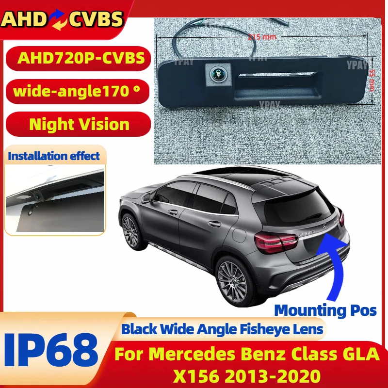 Cámara de visión trasera AHD cámara de marcha atrás aparcamiento AHD dispositivo de visión trasera para Mercedes Benz clase GLA X156 2013-2020 visión nocturna