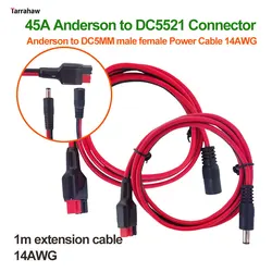 45A Anderson to DC5521 Connector Anderson to DC5MM Energy Storage Battery Connecting Cable 14AWG Battery Power Supply 1m Cable