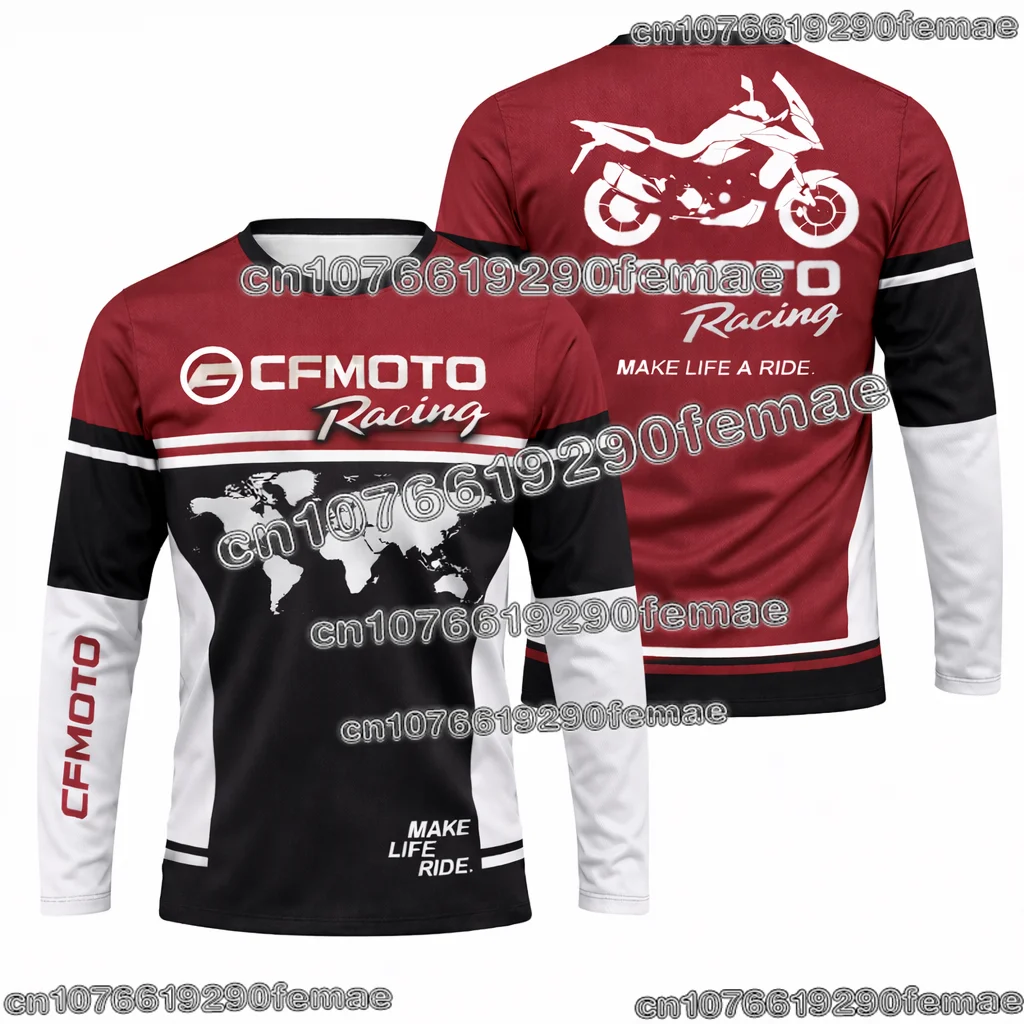 

Летняя рубашка CFMOTO с длинными рукавами для ралли и гонок, повседневная мотоциклетная рубашка для активного отдыха, дышащая спортивная одежда для тренировок и велоспорта по бездорожью
