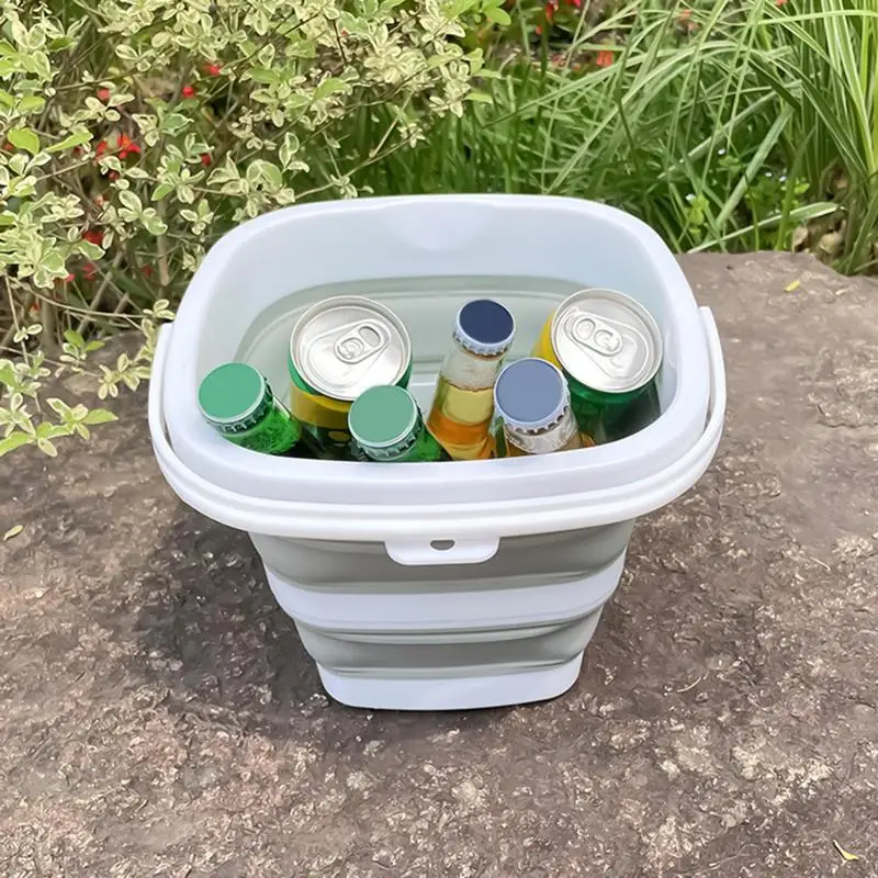 

Ведро для чистки с ручкой, 5 л, складное ведро для хранения льда, многофункциональное ведро для ванной комнаты, прачечной, дома, сада на открытом воздухе