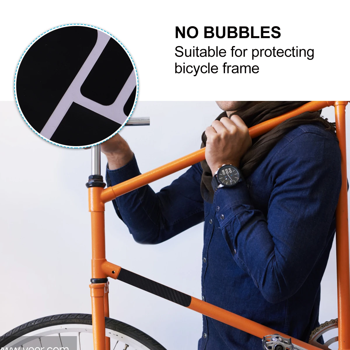 

Bicycle Frame Protection Sticker Bike Chain Stay Cover Matte Black Carbon Decals Transparent Stickers Suitable