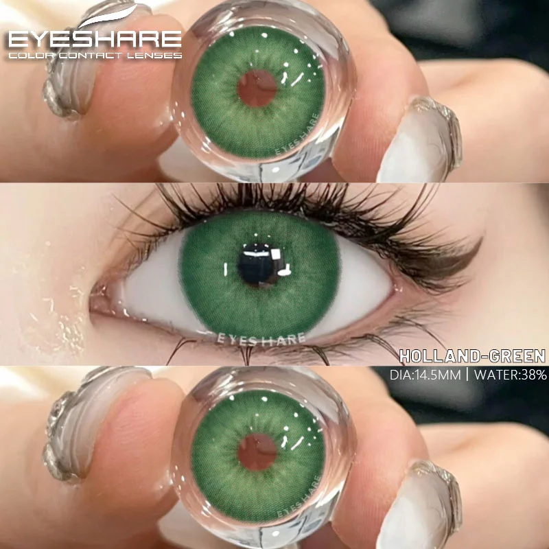 EYESHARE 1Pair New Colorcon Colored Contact Lenses for Eyes Green Eye Lenses Blue Lenses Fashion Gray Beauty Pupils Yearly Use