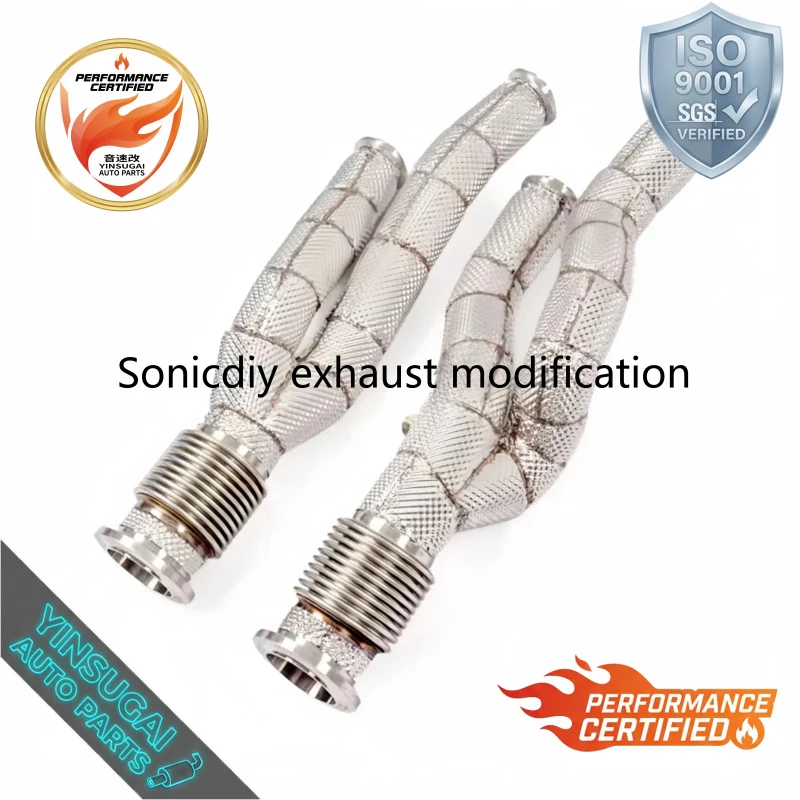 Extreme Power Sonicdiy For Aventador LP740 V12 1.5mm SS304 Insulated Exhaust Manifold Header Refit