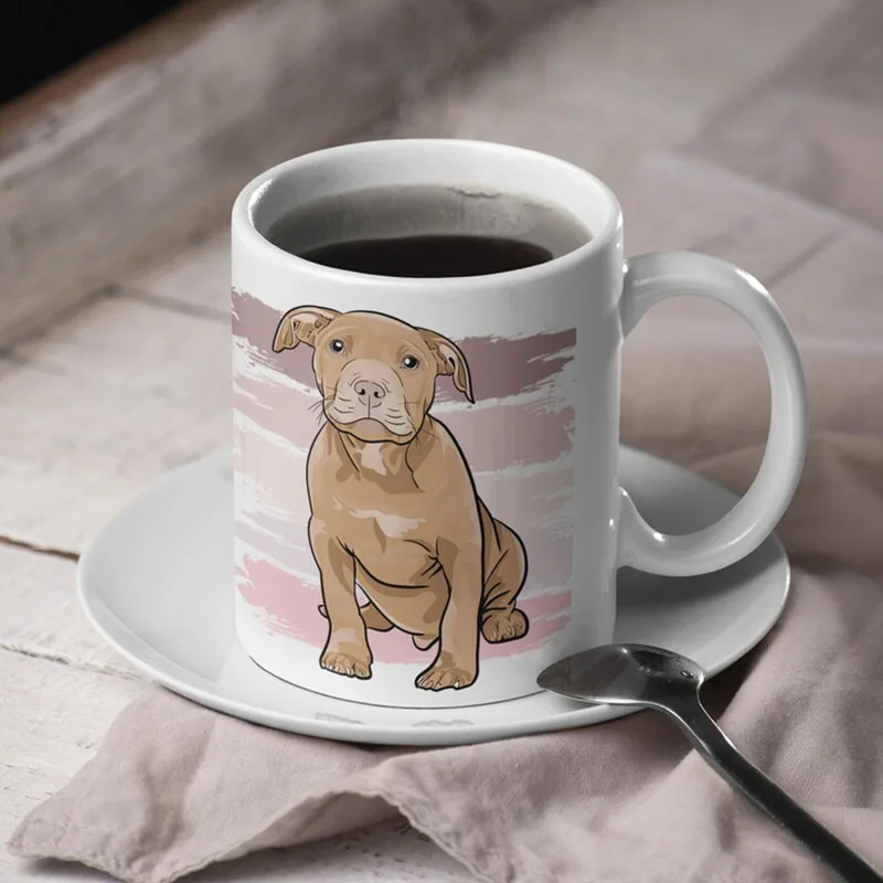 

Custom Pet Photo Mug Hand drawn Art Personalised Mug Dog Cat Design Ceramics Drinkware Coffee Tea Cup For Dog Lovers