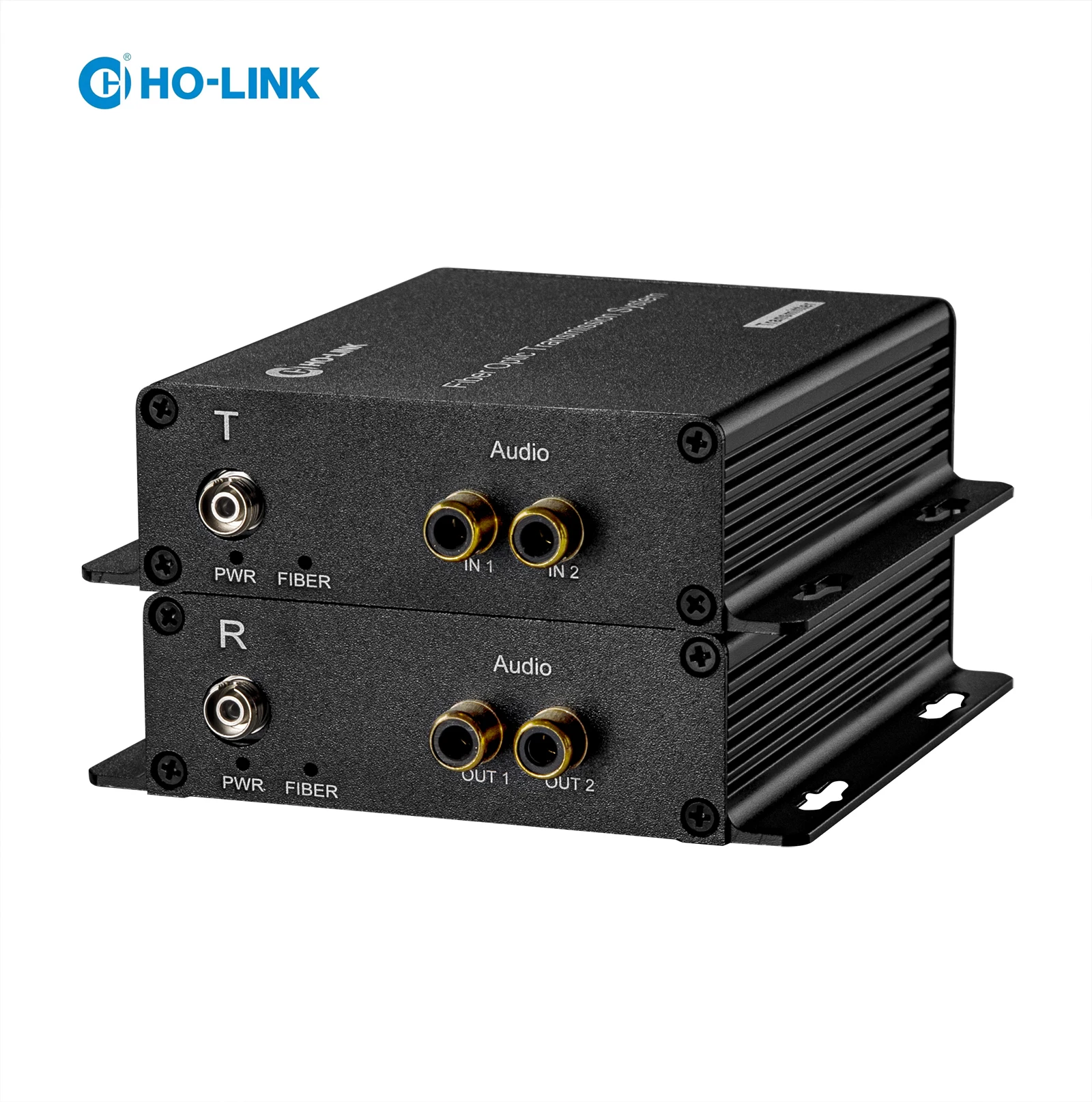 Bidirectional 2 Port RCA Audio Over Fiber Optic Extender Converters