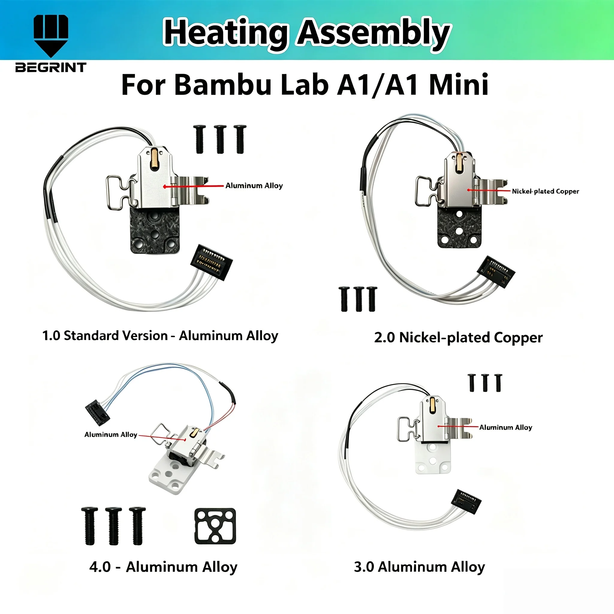 Hotend Heating Assembly For Bambu Lab A1 Mini A1 Hotend Mounting Upgrade Ceramic Upgrade Zirconia Standard Version For Bambulab