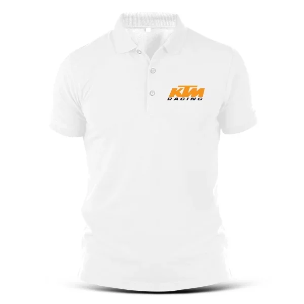 Camiseta Polo de Algodón KTM Racing, Camiseta Deportiva con Bordado, Unisex, Cuello Casual