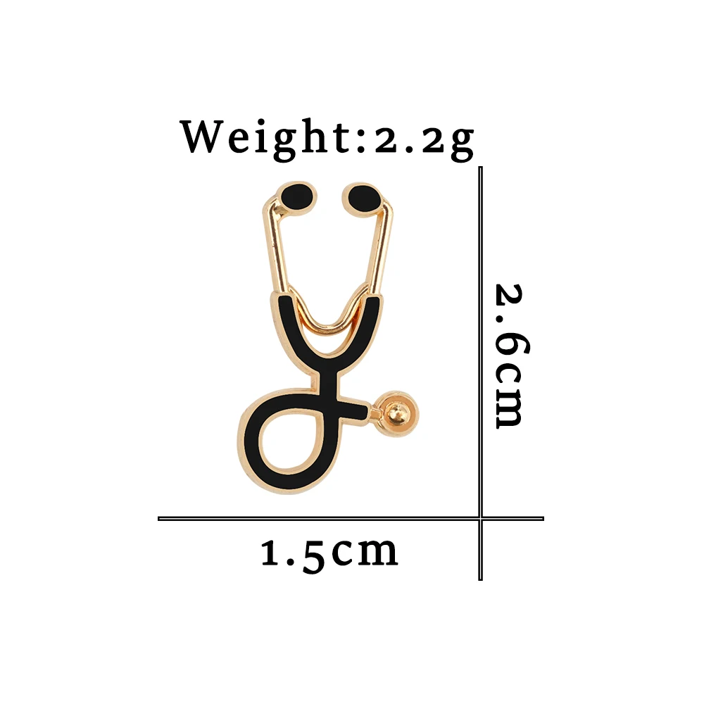 Colorful Mini Stethoscope Brooch Creative Bag Lapel Pin Enamel Badge for Doctors Nurses Medical Student Graduation Gifts Jewelry