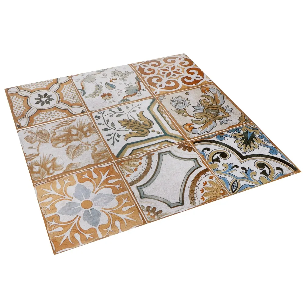 24Pcs DIY PVC Wall Sticker Decal 5.9x5.9 Inches Tile Wallpaper Self Adhesive Tile For Bedroom