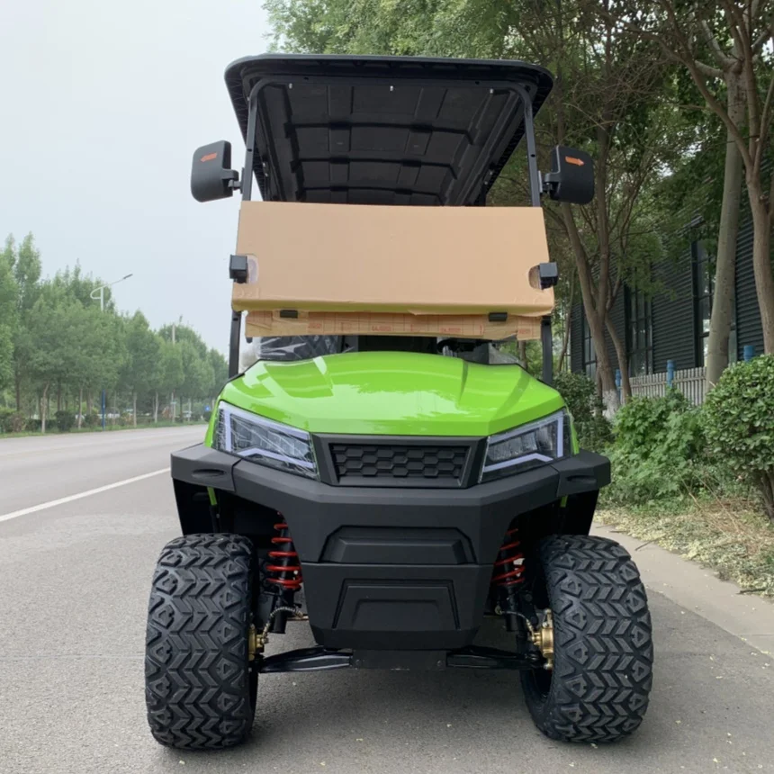 Low Speed Vehicle Golf Cart 4 Wheel Hunting Electric Golf Cart With Roof Ambient Light Golf Cart Scenic Sightseeing Car