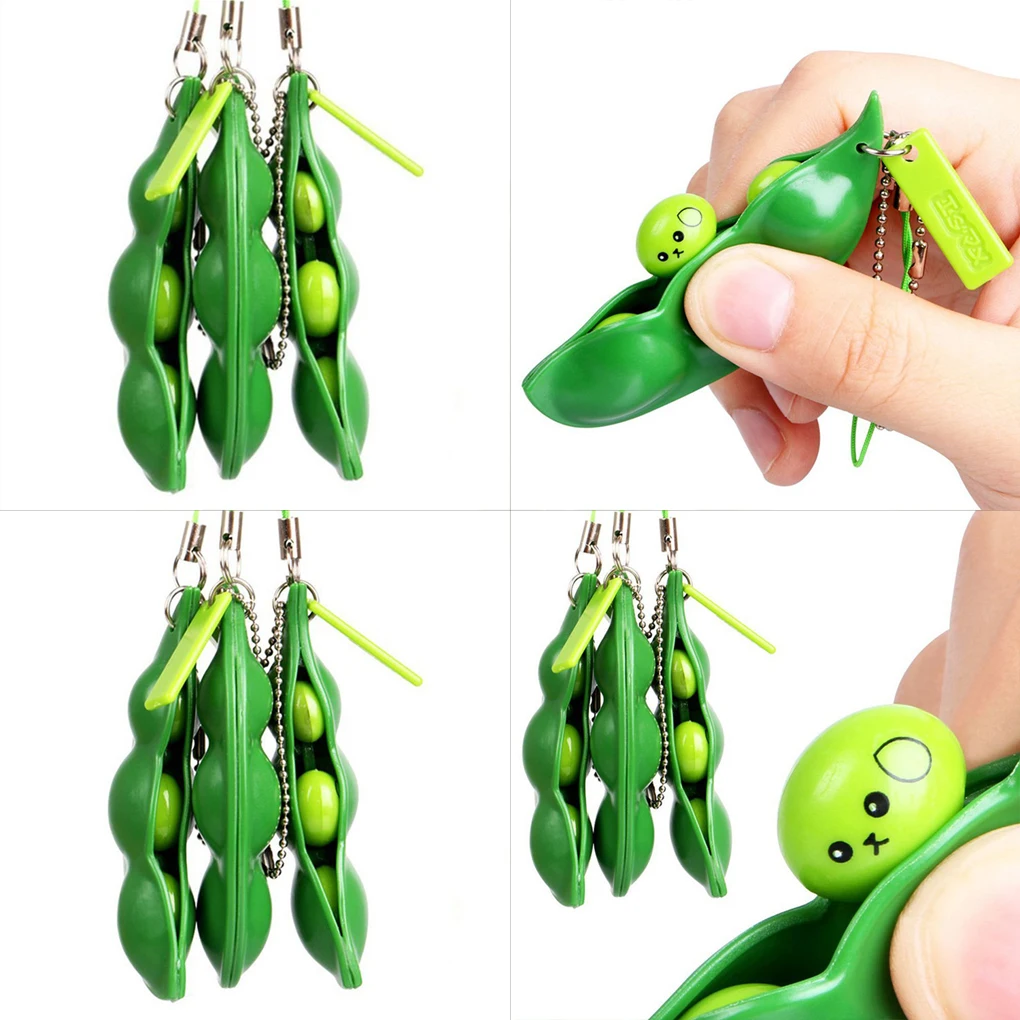 Pea Keychain with Cute Appearance Fidget Toys Accessory Creative Collectibles