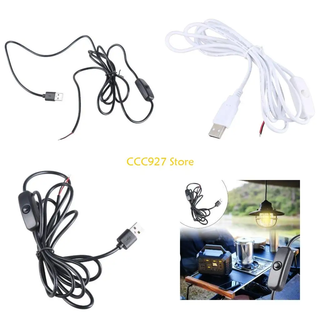 

B03F USB-разъем с открытым концом, 2 ядра, удлинительный кабель для зарядки, обслуживание камер наблюдения, светодиодный