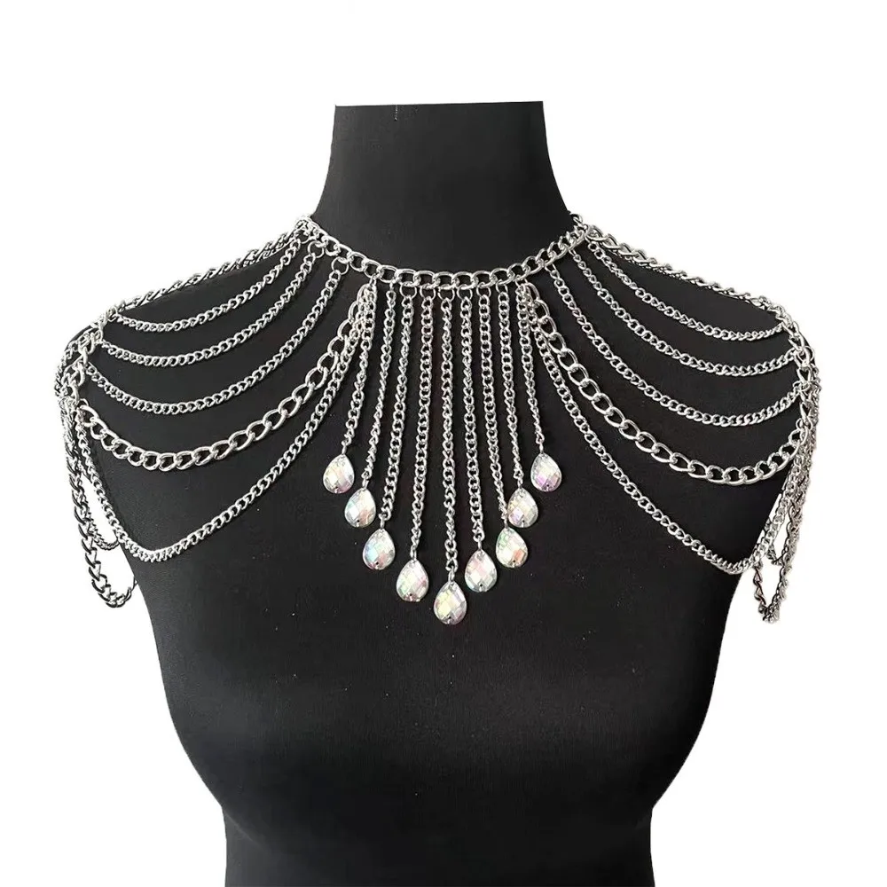 New Tassel Sexy Body Chain Draped Structure Exaggerated Body Jewelry Decorative Long Multi-layer Women