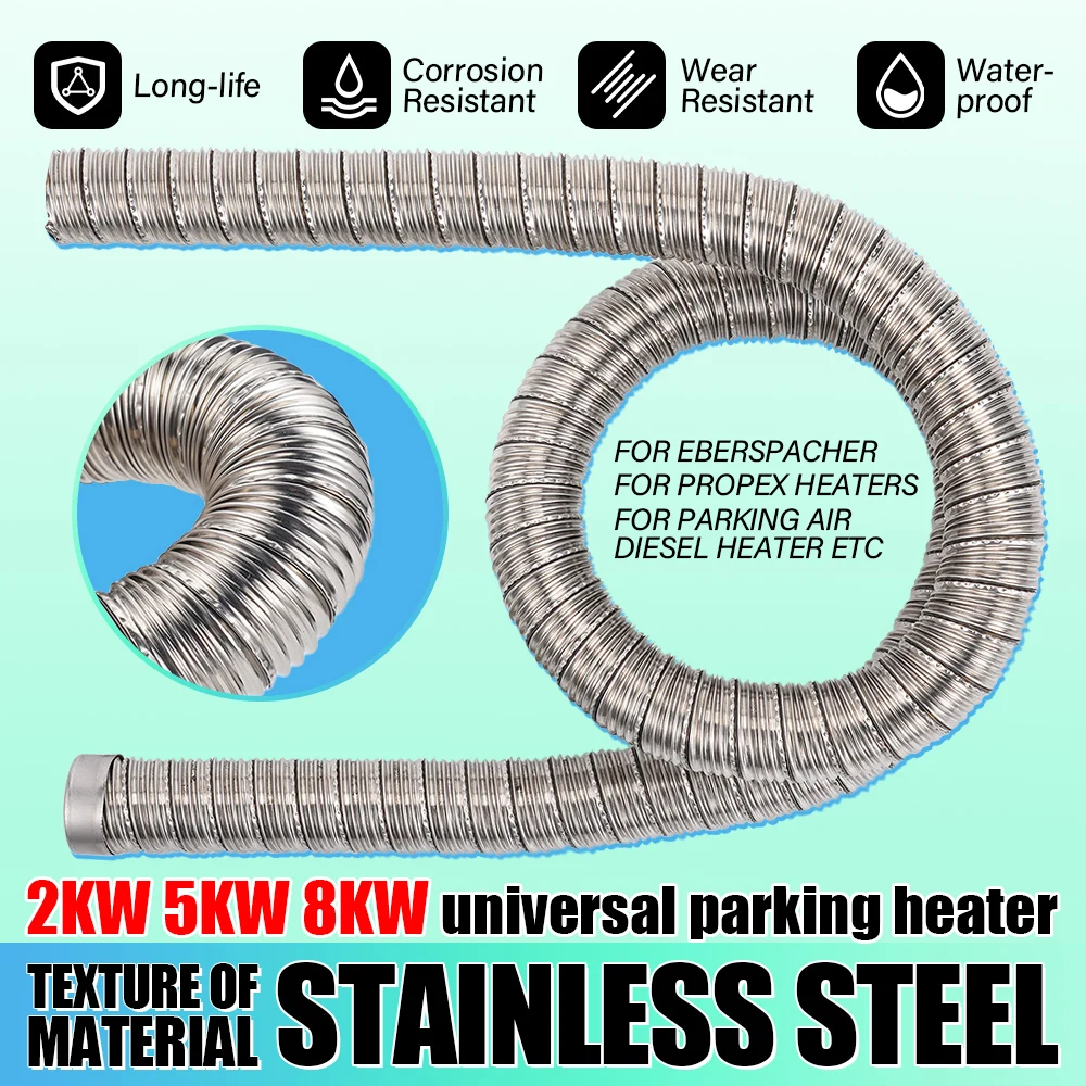 24mm Diesel-Standheizung Edelstahl-Auspuffrohr 0,6/1/1,2/2M Universal für Eberspacher Webasto Autoheizungsteile – Detail 3