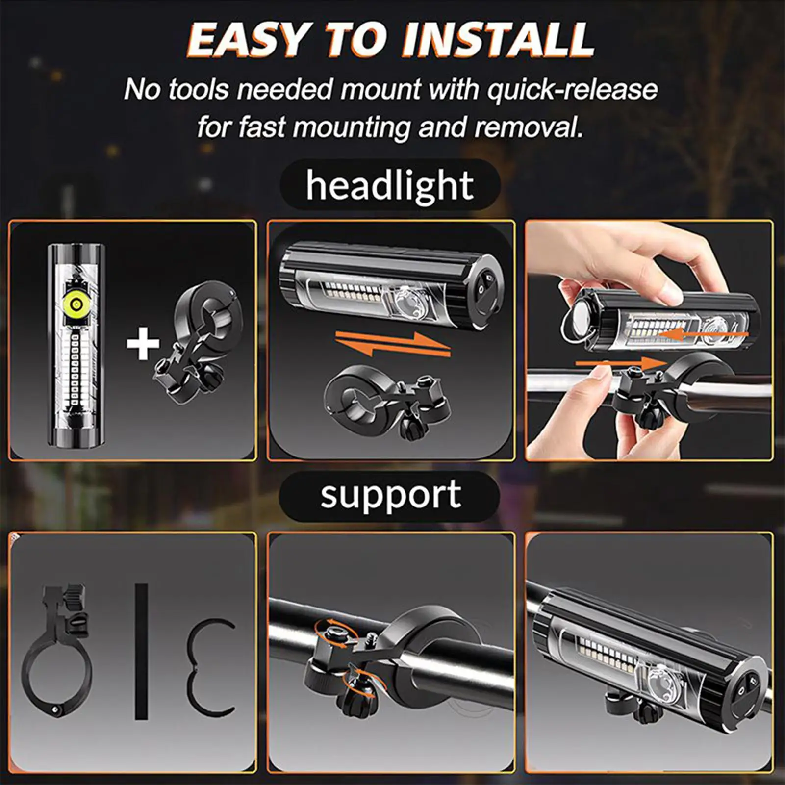 Bike Lights For Night Riding Magnetic Bicycle Lamp LED Super Bright Bike Lights For Mountain Road Night Riding Fishing Running