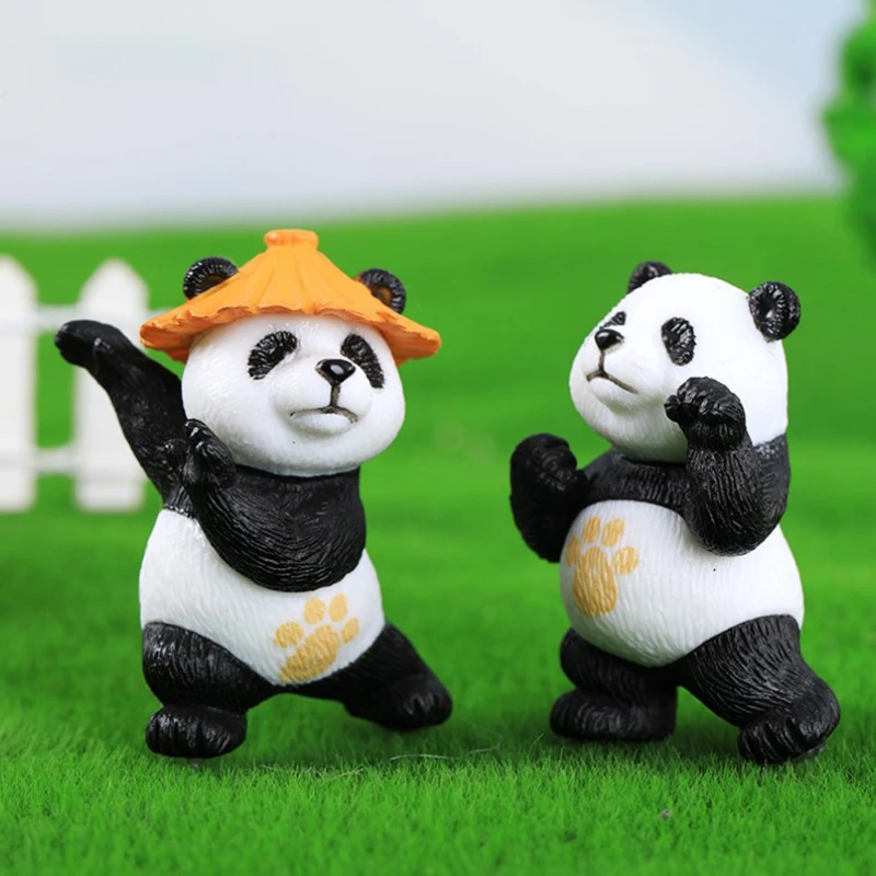 4Pcs/set Cartoon Kung Fu Panda Car Decoration Popular Toys Souvenir Fairy Garden Miniatures Action Figures Desktop Home Decor