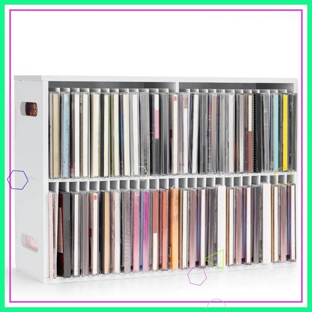 

Настенный держатель для хранения компакт-дисков с 52 слотами, штабелируемая подставка для футляров с драгоценными камнями и органайзеров для дисков