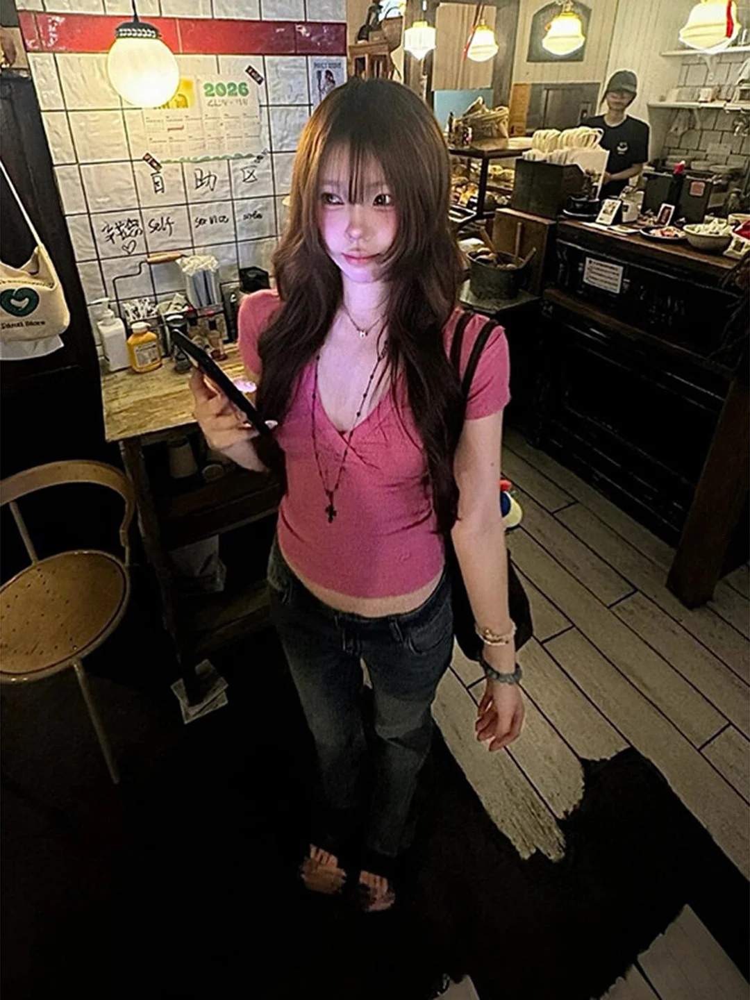 Sexy Pure Desire Cross V-Neck Short Sleeve T-Shirt Women Summer Short Waist Cinching Slimming Hot Girl Shoulder Level Top