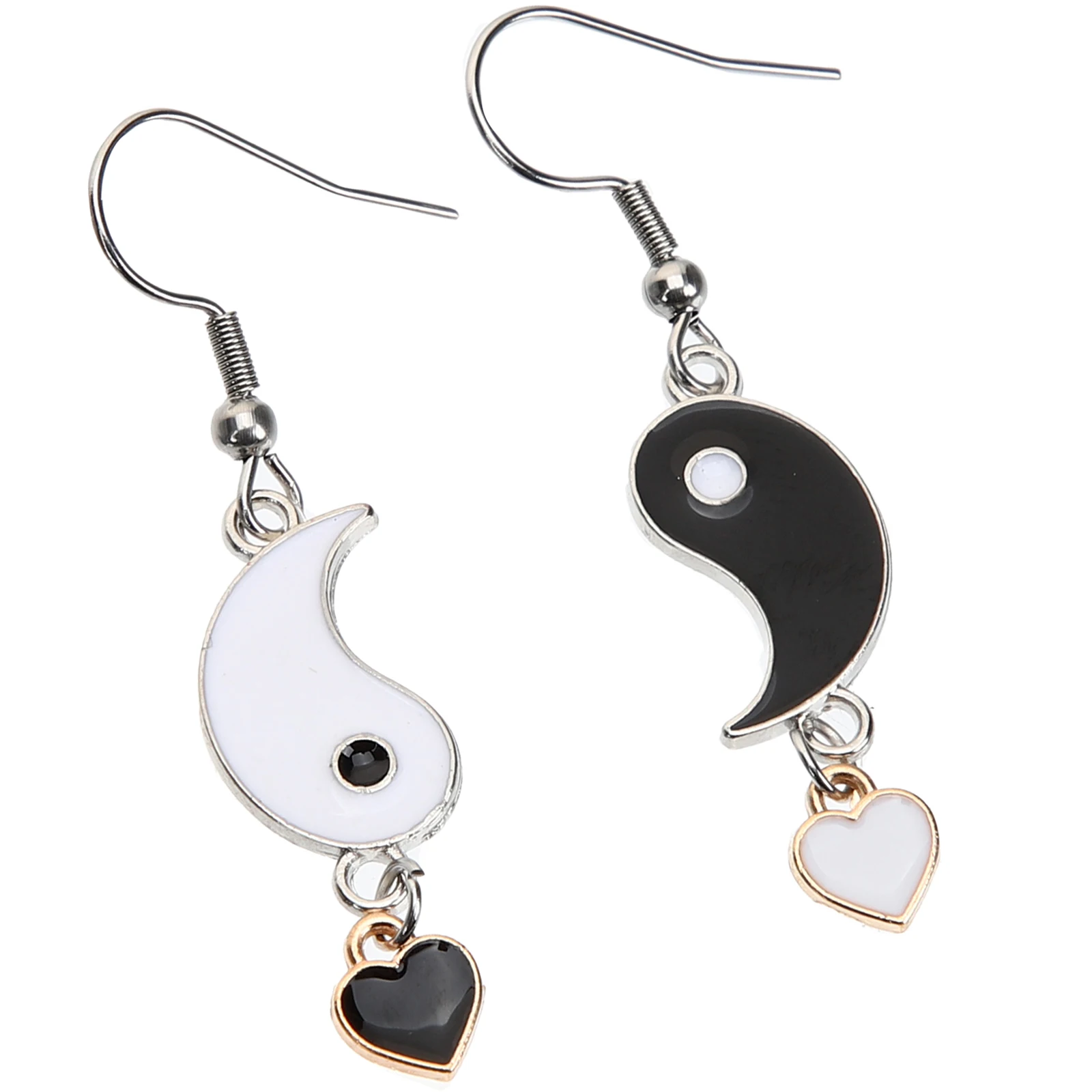 

1 Pair For Women Creative Tai Chi Design Dangle Earrings Alloy Fashion Jewelry Drop Earrings Black White Statement