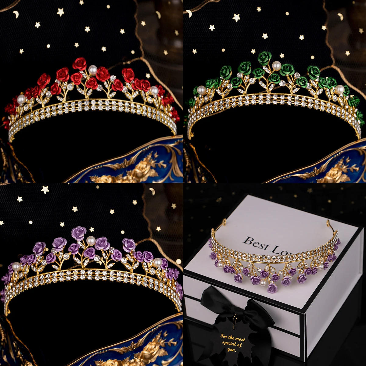 

Alloy Flower Bridal Crown Headpiece Fashion Tiara Classic Wedding Jewelry Hair Accessories Hair Bands Queen Crown Gift