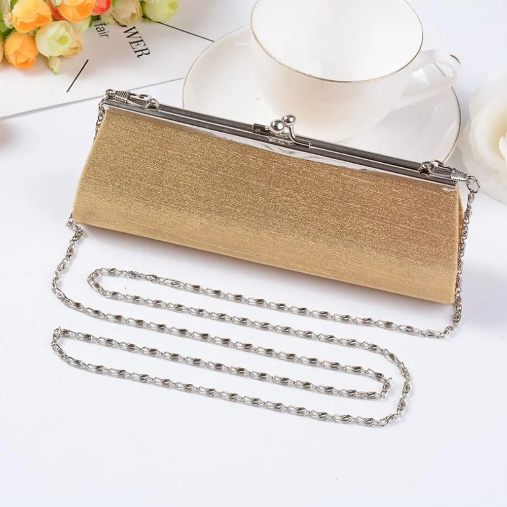 Solid Color Evening Banquet Bag Portable Shoulder Bag Large Capacity Ladies Clutch Bag Crossbody Bag Glitter Handbag Party