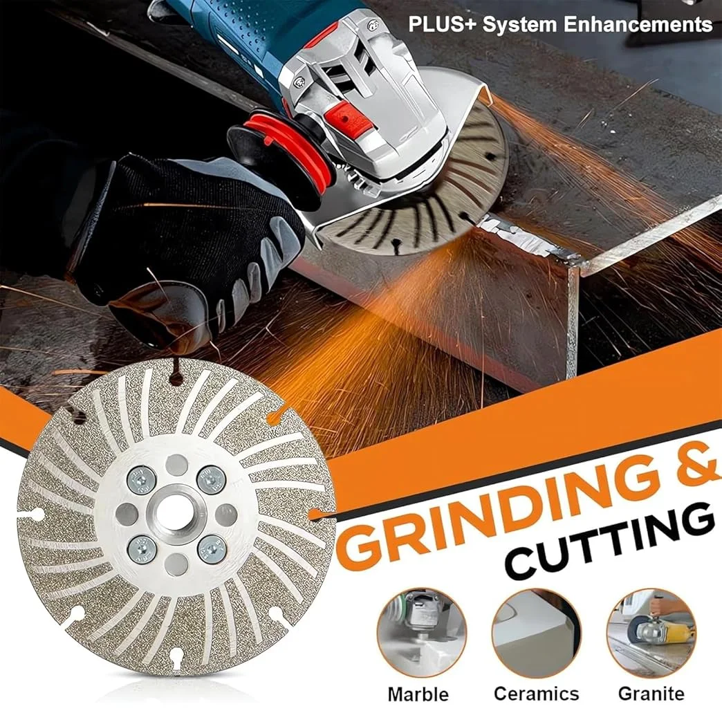 정밀 연마 및 절단을 위한 가변 입자 옵션이 있는 전기도금 다이아몬드 앵글 그라인딩 휠 1개