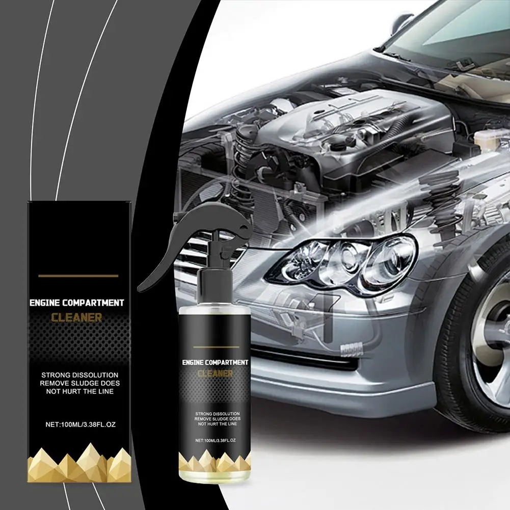 Limpiador de motor de coche de 100ml, eliminador de manchas del sistema de escape, potente desengrasante de limpieza profunda del motor para camiones, motocicletas y coches