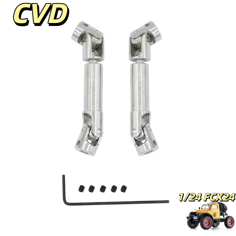 

Stainless Steel Metal Cvd Drive Shaft 2 Pcs For Fms 1 24 Fcx24 Rc Crawler Remote Control Car Upgrade Modification Parts