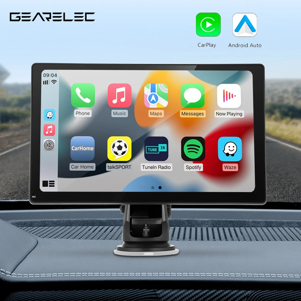 Portable 9'' Car Mirror Carplay auto Android Touch Screen Car Multimedia Player GPS Navigation Dashboard DVR Support Rear View