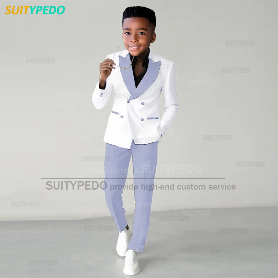 Tailor-made Children Suit Sets Luxury Wedding Flower Boy Slim Fit Costumes Graduation Ceremony Formal Blazer Pants Two Pieces