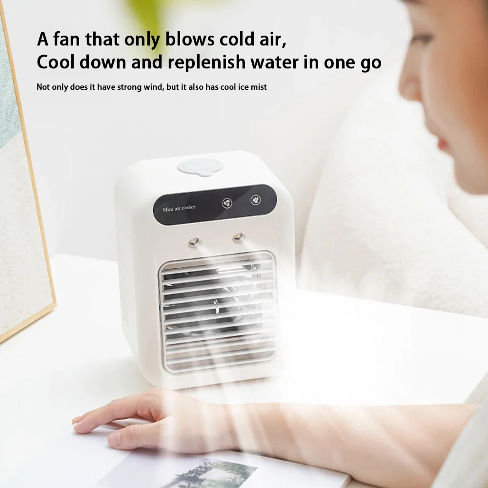 

Portable Desktop Air Cooler Electric Spray Fan With Humidification Mobile Small Household Air Conditioner For Dormitory