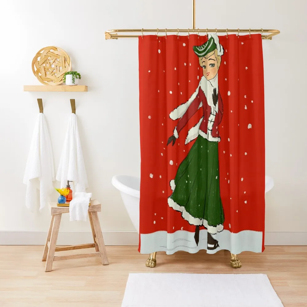 

Cute Vintage Inspired Victorian Ice Skating Scene Shower Curtain Modern Showers For Bathroom Shower Bathroom Curtain