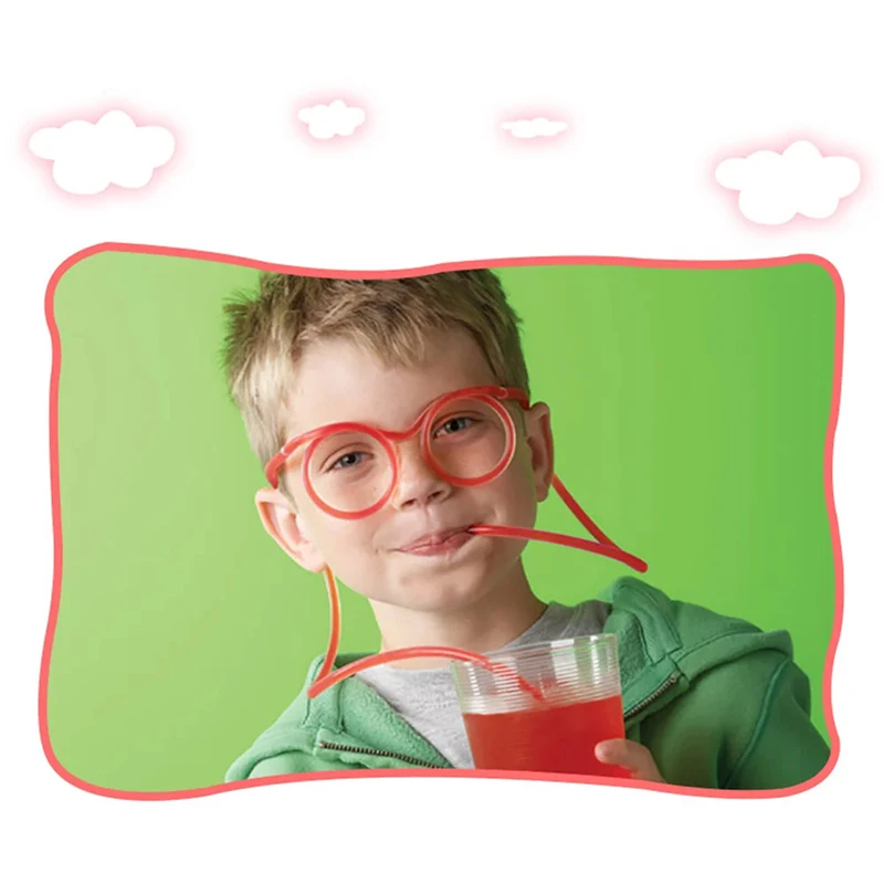 Bicchieri di paglia Divertenti occhiali in PVC morbido Cannucce flessibili Forniture per feste per bambini Forniture per bar Accessori Giocattolo creativo