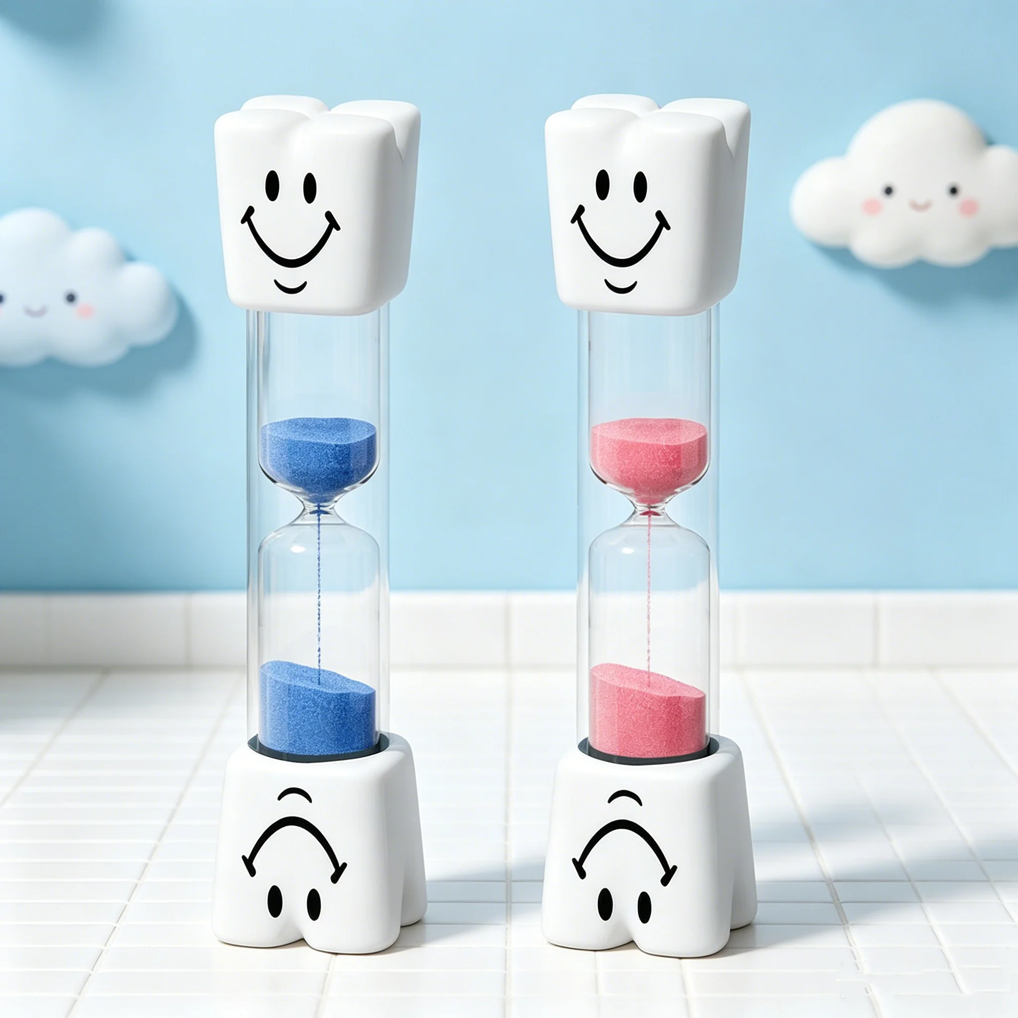 2Pc Tooth Sand Clock Sand Timer Toothbrush Timer Hourglasses For Brushing Kids Teeth Home Decor 3 Minutes Clock Form Good Habits