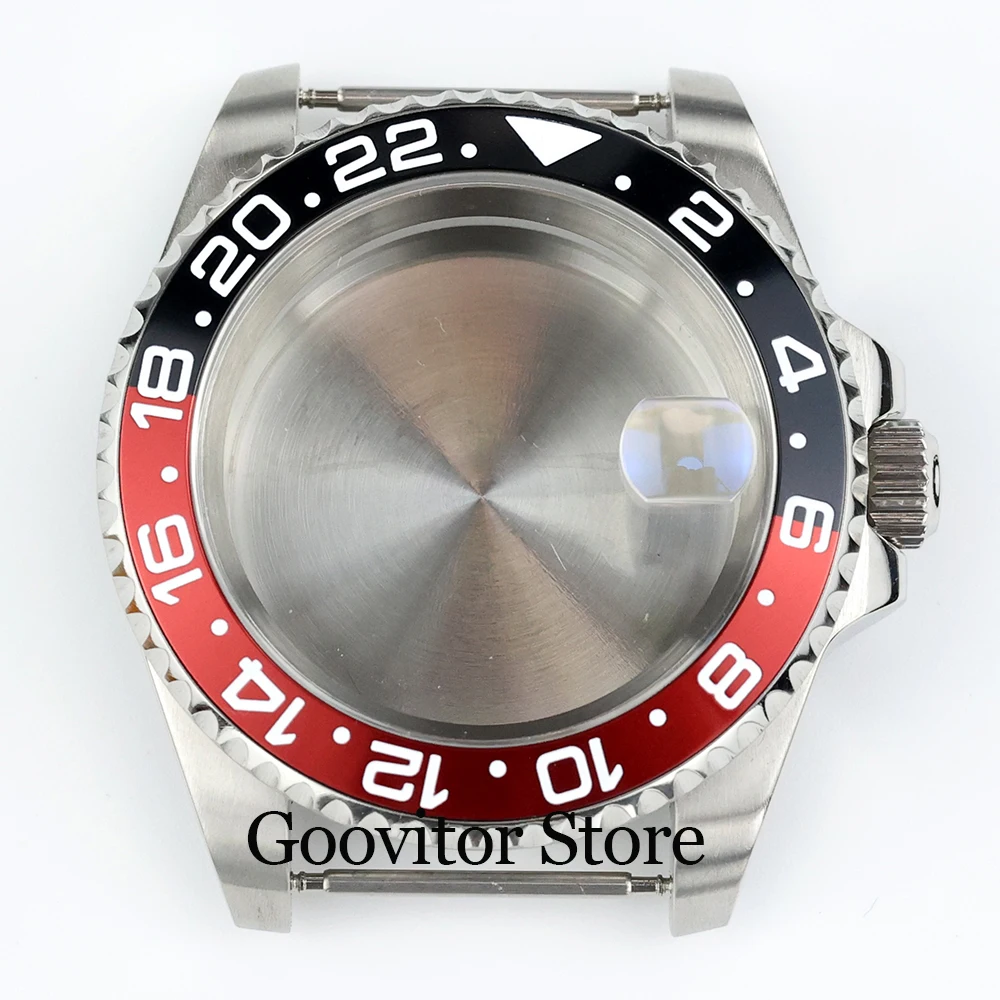 Waterproof NH35 Watch Case 40MM Silver Soild Stainless Steel Sapphire glass Fit NH34 NH35 NH36 Movement SUB GMT Yacht watch dial