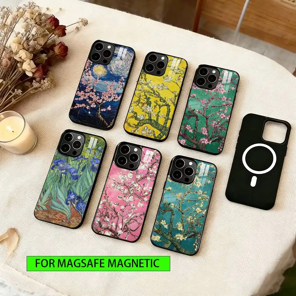 

Garden Paint Art Phone Case For iPhone17,16,15,14,13,12,11 Plus,Pro Magnetic with Magsafe Wireless Charging