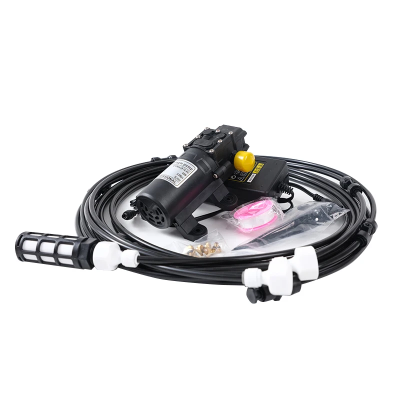 

DIY set with pump Brass water mist nozzle Outdoor atomization cooling system